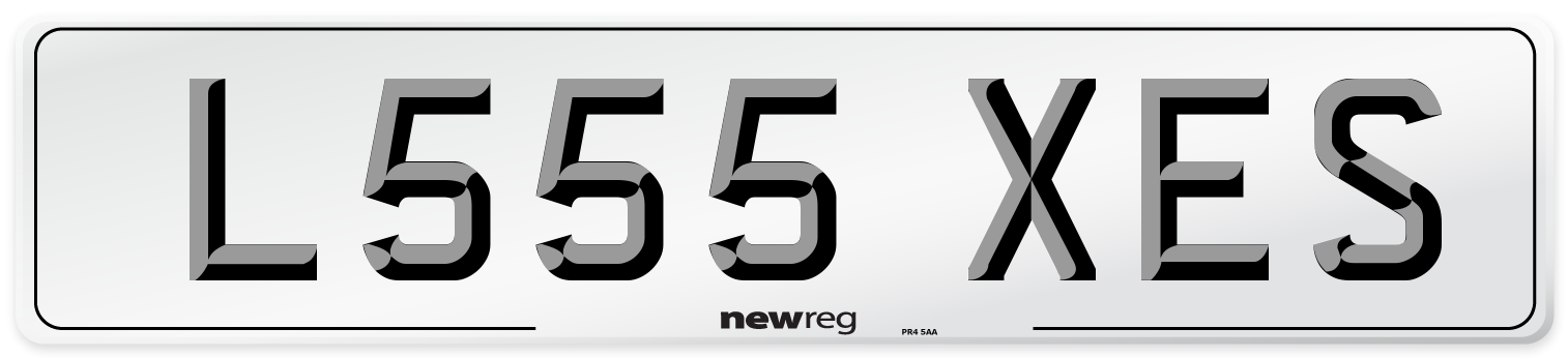 L555 XES Number Plate from New Reg